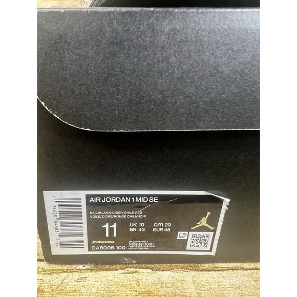 Size 11 - Air Jordan 1 SE Mid‎ Brushstroke Paint Splatter DA8005 100 - Picture 3 of 9